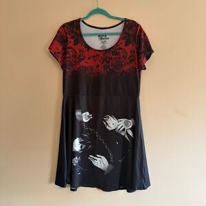Black butler funimation Red and Black Floral Gothic Skater Dress